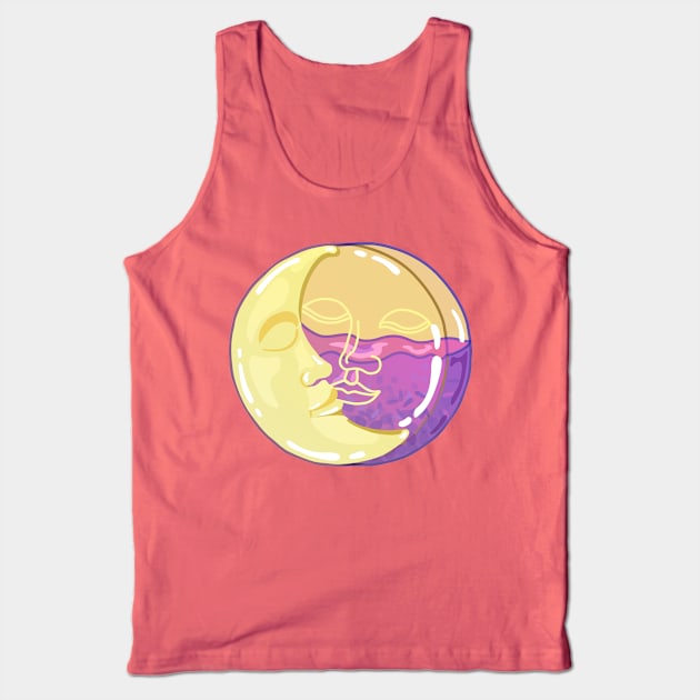 Vintage Sun and Moon Faces Tank Top by NOSSIKKO